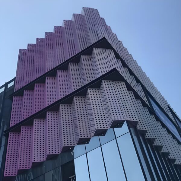 Alumtimes Laser Cut Metal Facade Decorative Metal Facade Panel Aluminium Perforated Panel for Buildings Curtain Wall Decoration - 图片 4